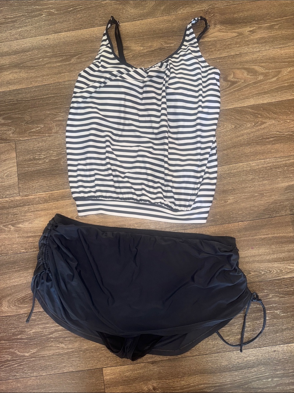 True Craft Black Swim Bottoms with Branded Waist Tag- Top is Unbranded